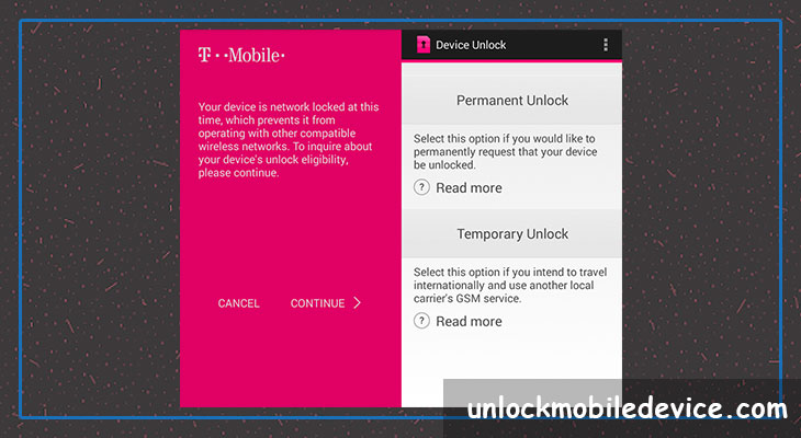 Unlock T-mobile phone sim free with Unlock Code